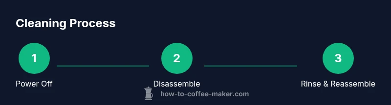 Process infographic showing steps to clean a Cuisinart coffee maker