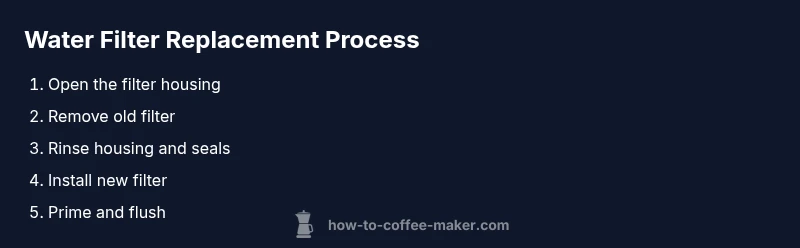 Process steps for replacing a water filter in a Cuisinart coffee maker
