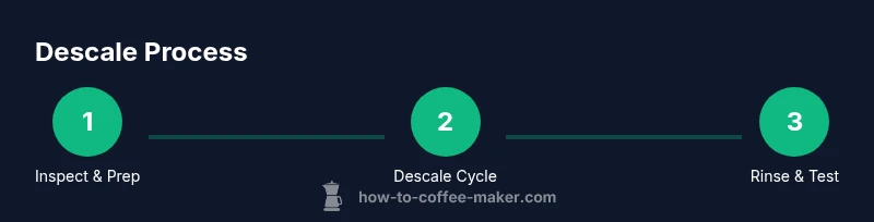 Process flow showing descaling steps for a coffee machine
