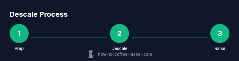 Process diagram showing descale steps in a coffee maker