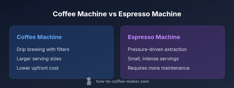 Infographic comparing coffee machine and espresso machine