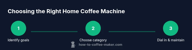 Process infographic showing steps to choose a home coffee machine