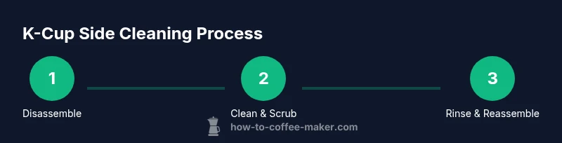 Tailwind infographic showing a 3-step K-Cup side cleaning process