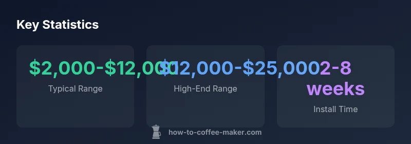 Infographic showing price ranges for commercial coffee machines