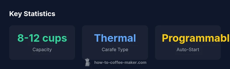 Stats: capacity, carafe type, programmability
